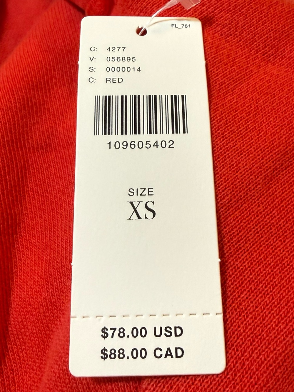 Daily Practice Women’s 100% Cotton, Curved, Oversized Top in Red. Size XS - Picture 6 of 8